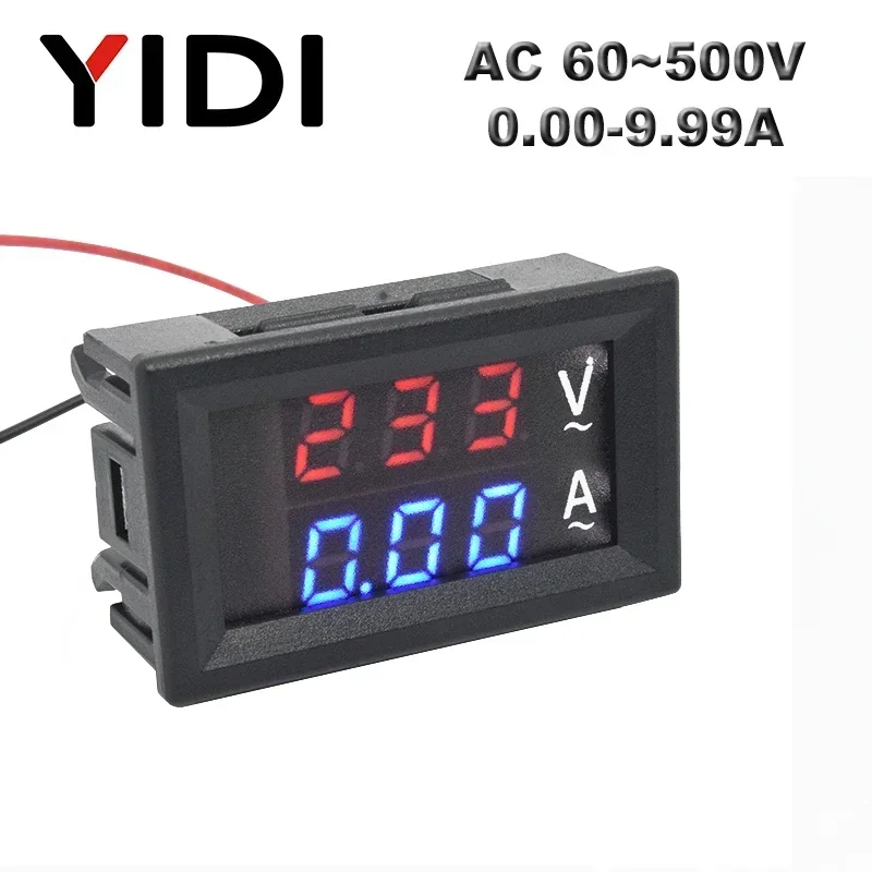 0.56\'\' Digital LCD Voltmeter Ammeter AC 60-500V 10A 50A 220V Voltage Current Meter Tester Detector Current Transformer