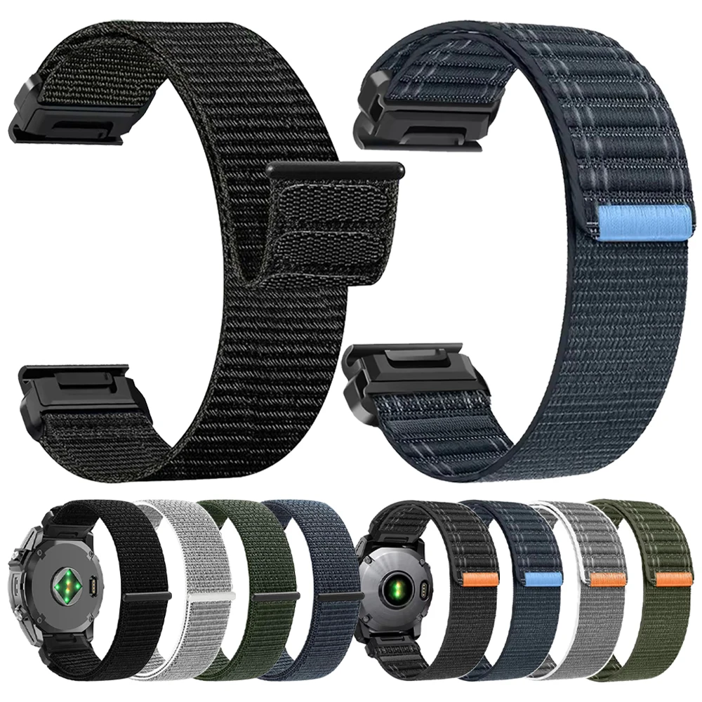 QuickFit 26mm 22mm Nylon-Uhrenarmband für Garmin Fenix 8 8Pro 7 7X 6 6X 5X/Enduro 3/Forerunner 970 965/Instinct 3 2X Sportarmband