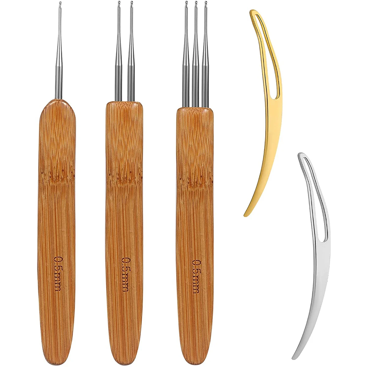 

5Pcs Dreadlock Crochet Hook Tool Kit Braid Hair Dreadlocks Needle Weaving Crochet DIY Braid Hair Weaving Tool Braid Craft Knit