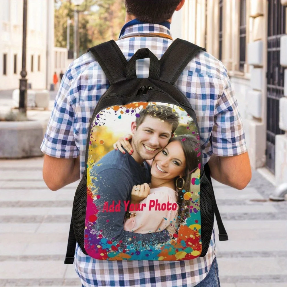 Add Your Photo Custom Lightweight Bookbag Schoolbag For Teenager, Personality Casual Backpack For Men Women, Perfect For College
