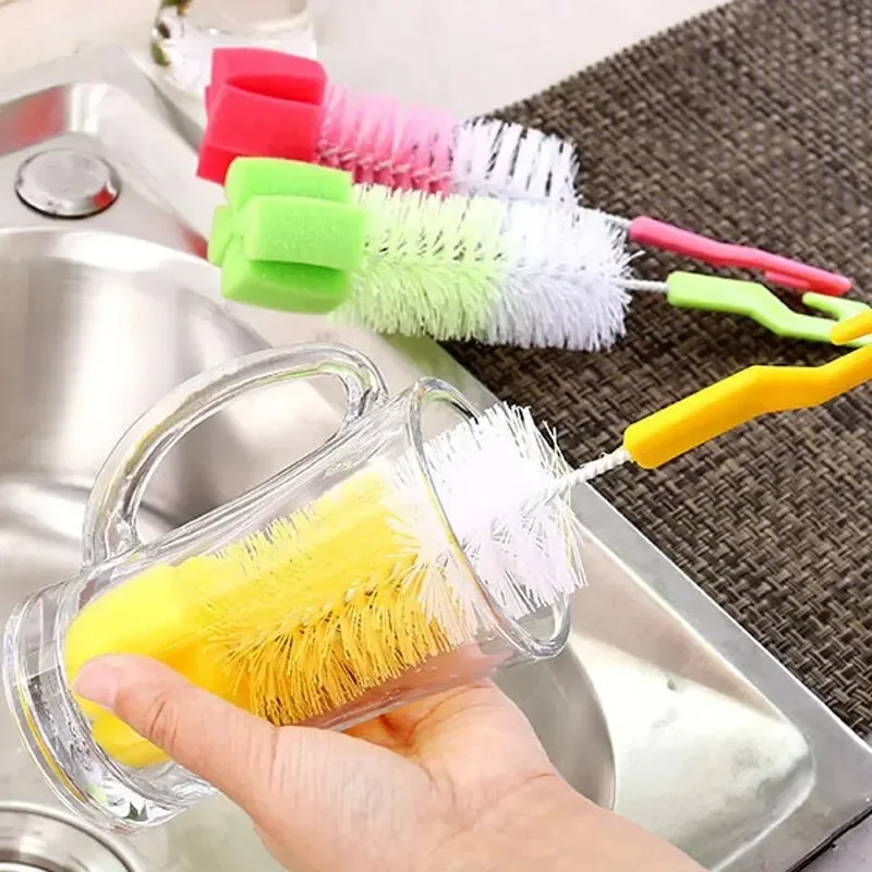 Baby Bottle Brush Multi-Purpose Long Handle Fine Hair Sponge Cleaning Brush Household Dishwashing Cup Washing Cleaning Tools