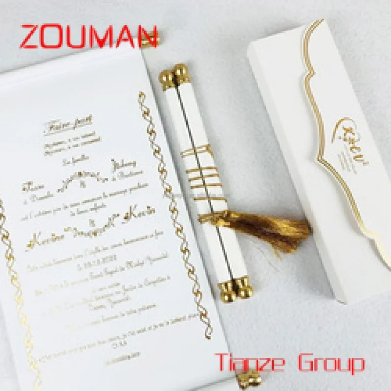 Custom , 2023 Scroll Invitation Card Business Invitation Card Wedding Invitations Luxury with Elegant Box