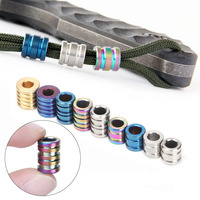 Outdoor Titanium Alloy TC4 Knife Beads Knife Lanyard Camping Knife Gadgets Pendant Paracord Rope Knife EDC Multi Tools