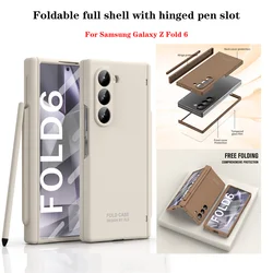 Liquid Silicone Phone Case For Samsung Galaxy Z Fold 3 4 5 6 5G Hinge Pen Slot all Inclusive Case For Z Fold 7 Screen Protector