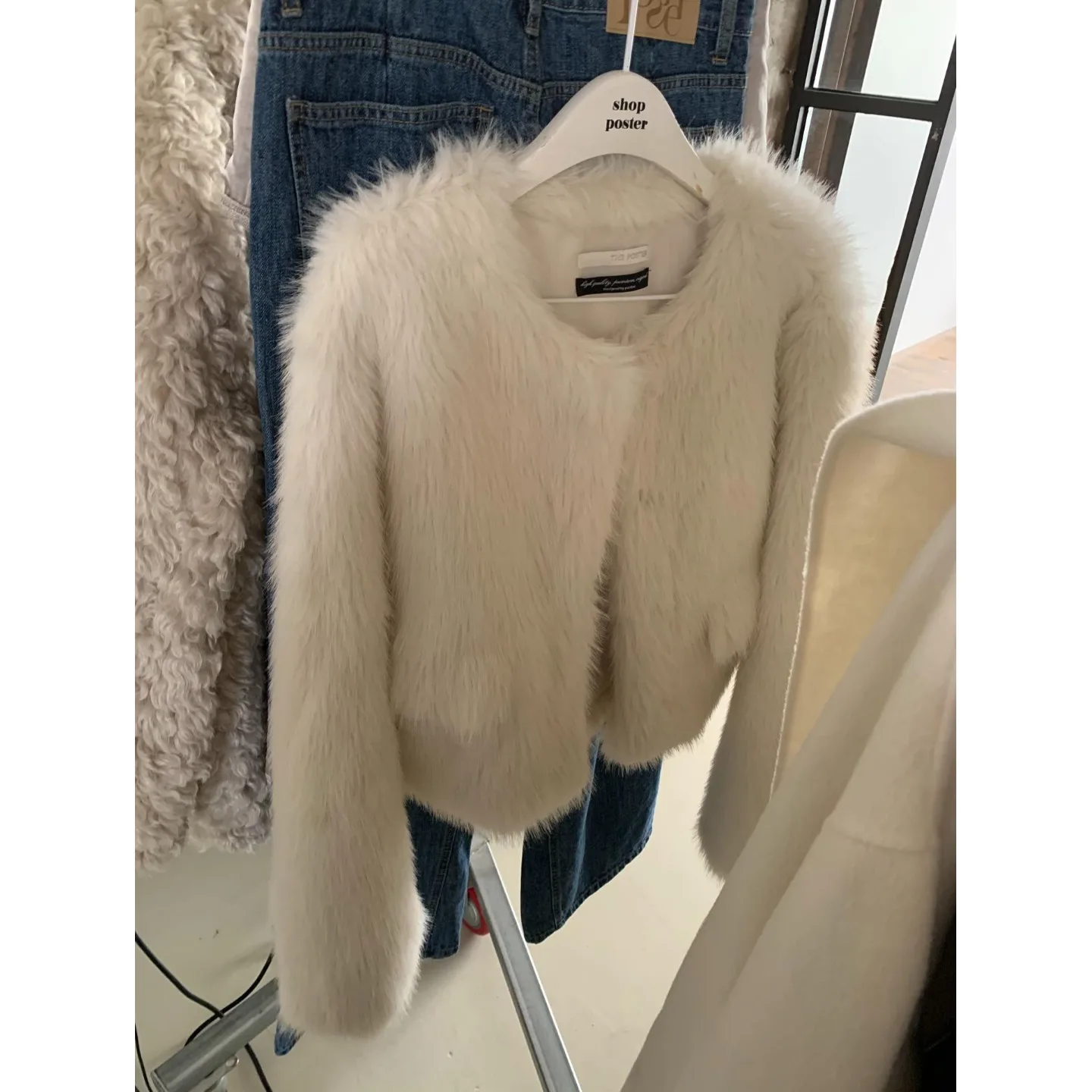 Manteau de fourrure ort pour femmes, automne-hiver 2021, INS Dongda Gate, chaud, Protection de l'environnement, fourrure en cuir, haut moelleux, pour les déplacements