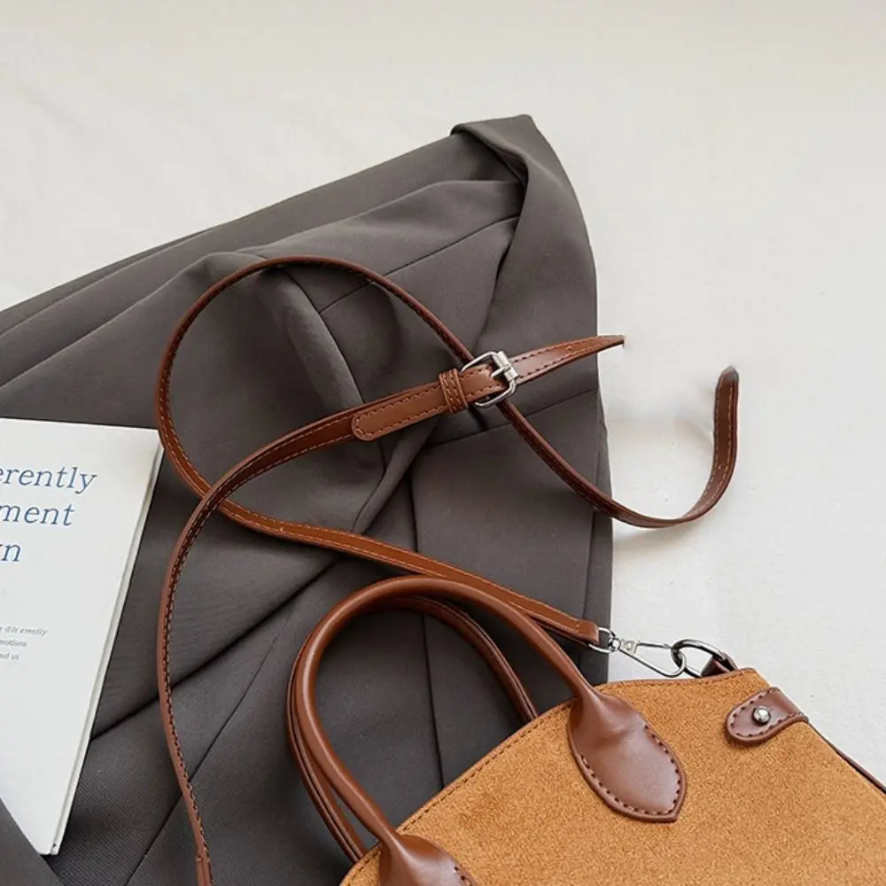 

Shoulder Bag Suede Boston Shoulder Bag Large Capacity Handbag Slouchy Hobo Bags Candy Color Korean Style Solid Color Tote Bag