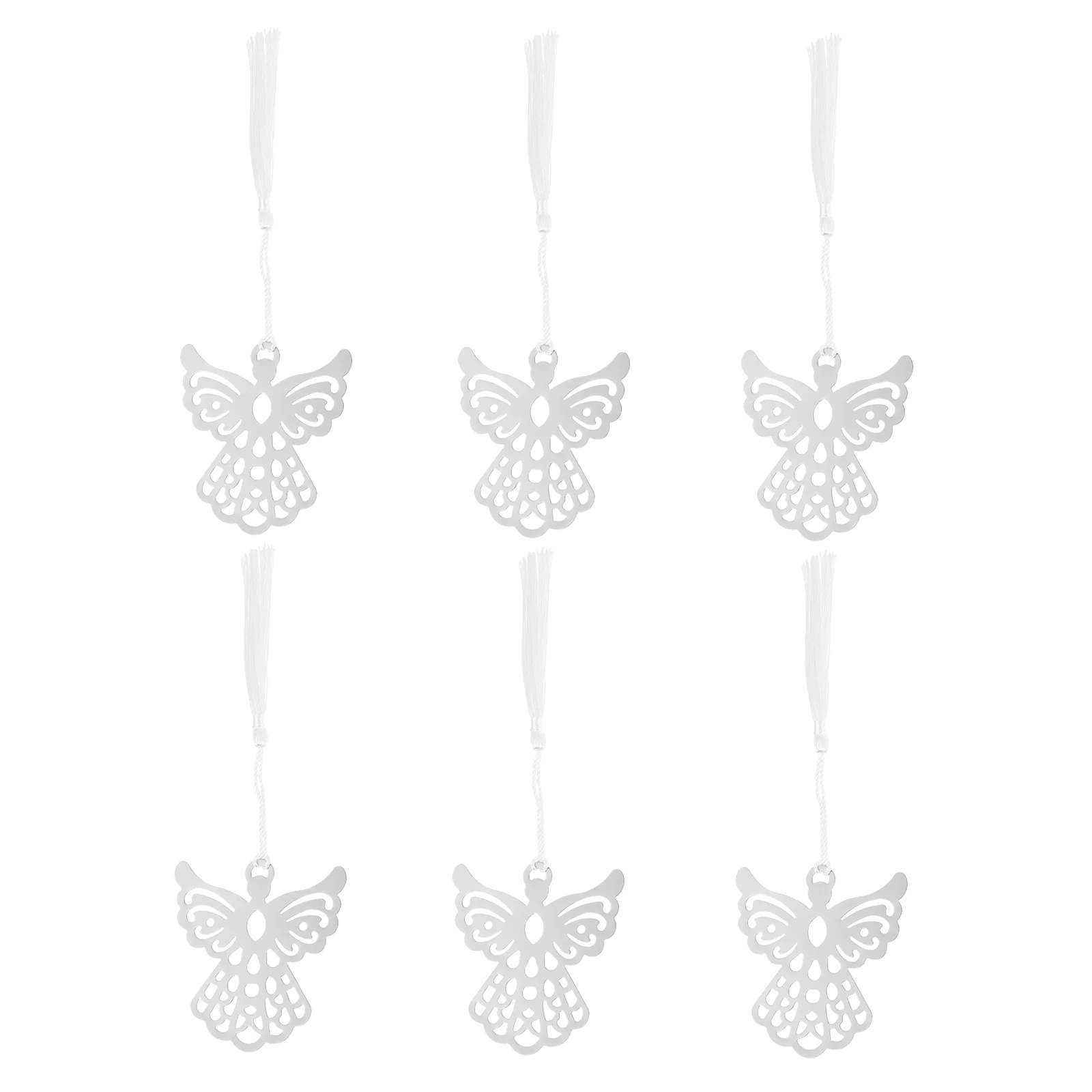 

6 Pcs Graduation Angel Bookmark Hollow-out Page-markers Students Bookmarks Stainless Reading Tassel