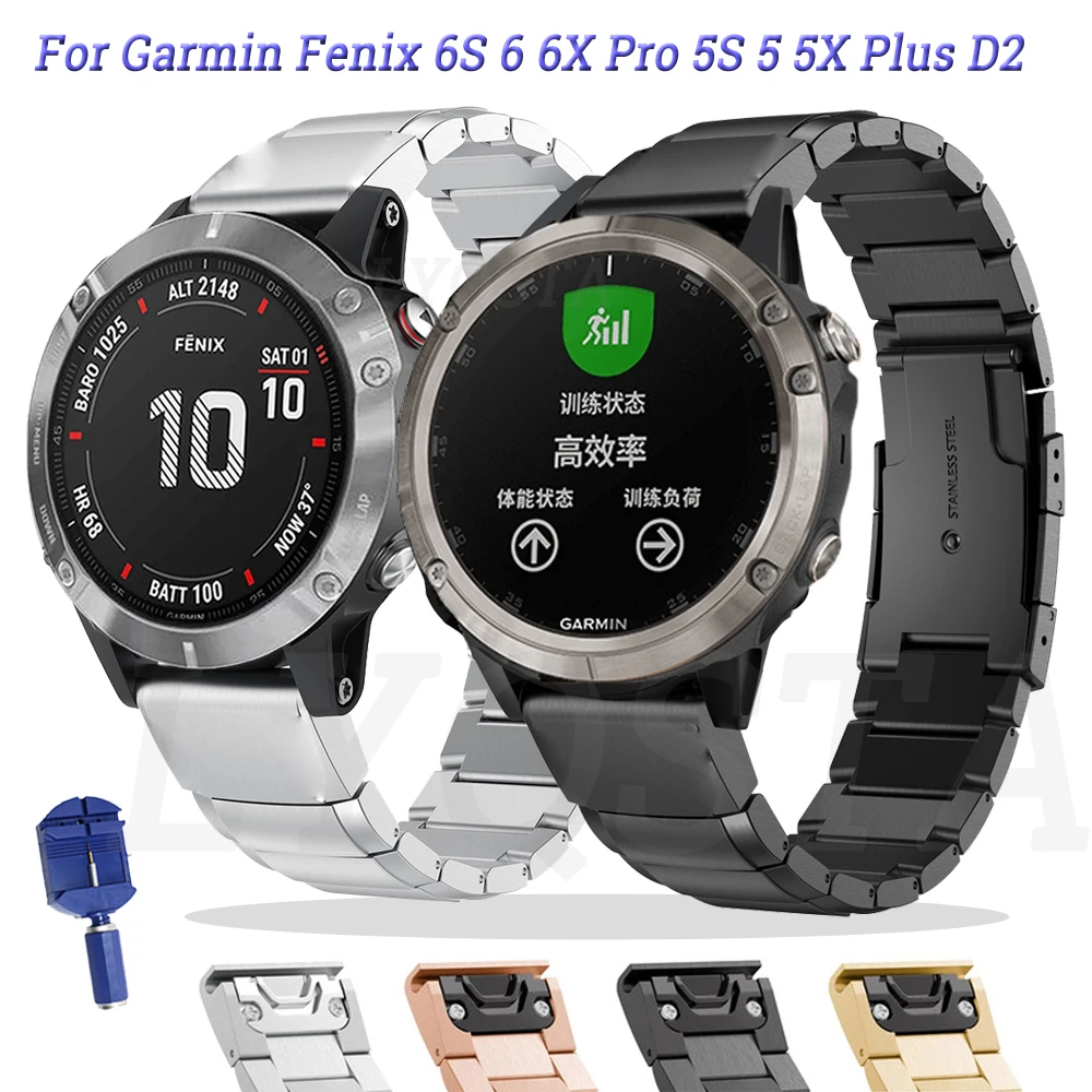 

Ремешок из нержавеющей стали для наручных часов Garmin Fenix 6 6X Pro 5X 5 Plus