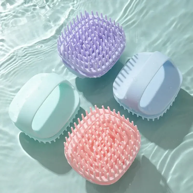 Silikon Haushalt Haarbürste Kopfhaut Reinigung Massage Bürsten Trocken Und Nass Dual-use-Handheld Haar Bürste