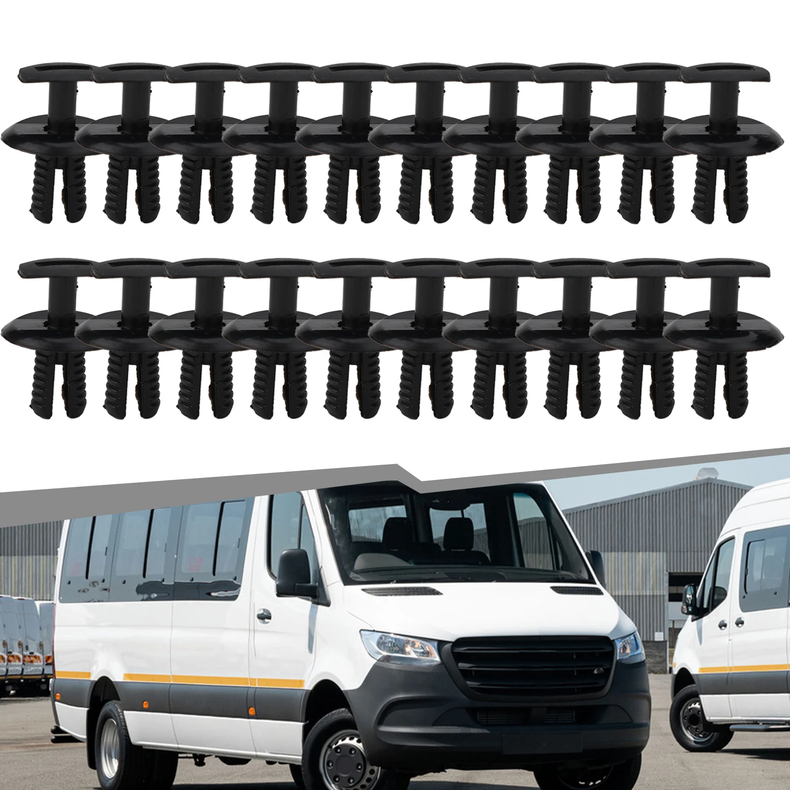 

20pcs Plastic Push Fit Rivets Reliable and Secure Attachment Suitable for Mercedes Sprinter & Vito Wheel Arch Lining Trim