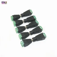 10 Uds conector CC led adaptador de corriente CC de 2 pines enchufe de 5,5mm x 2,1mm conector Jack macho a hembra para cámara CCTV de tira LED