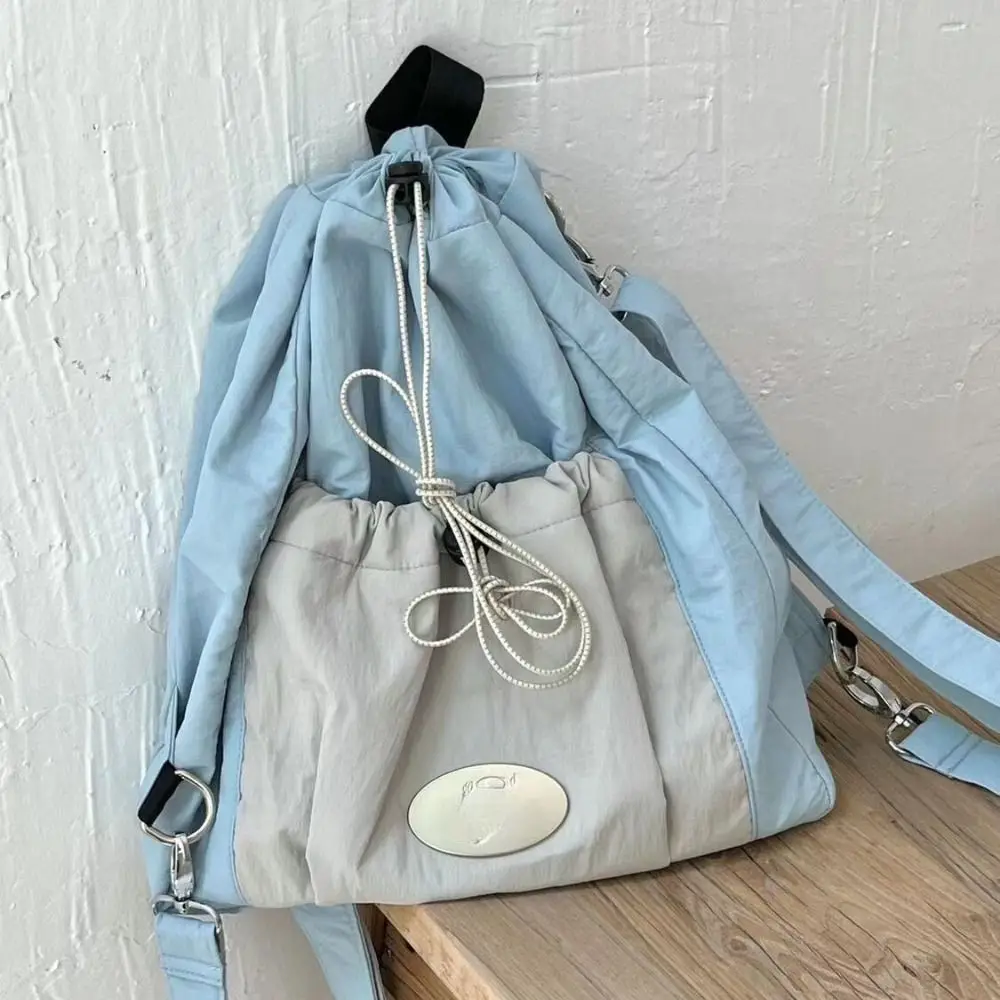 Mochila con cordón para niños, bolso escolar portátil de nailon de alta calidad con múltiples bolsillos, a la moda