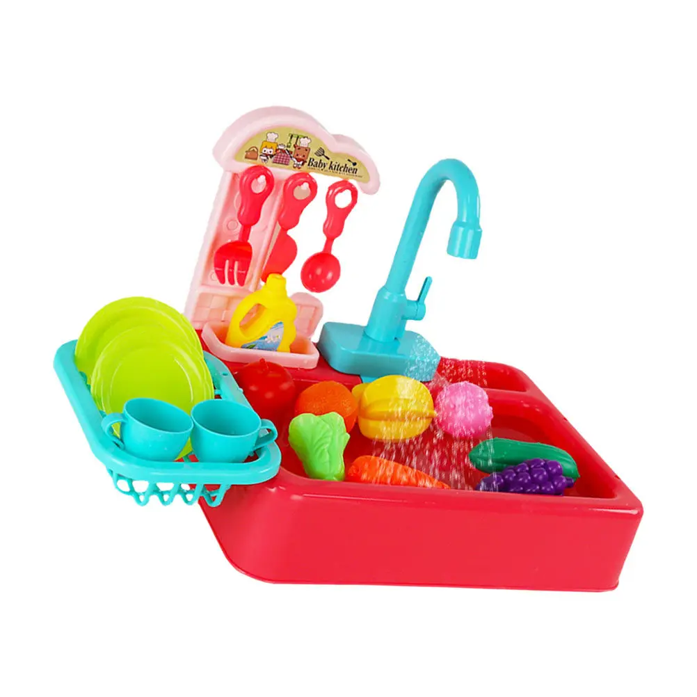 1Set Electric Dishwasher Simulation Kitchen Appliance Play House Role-Playing Pretend Cleaning Machine Educational Interactive