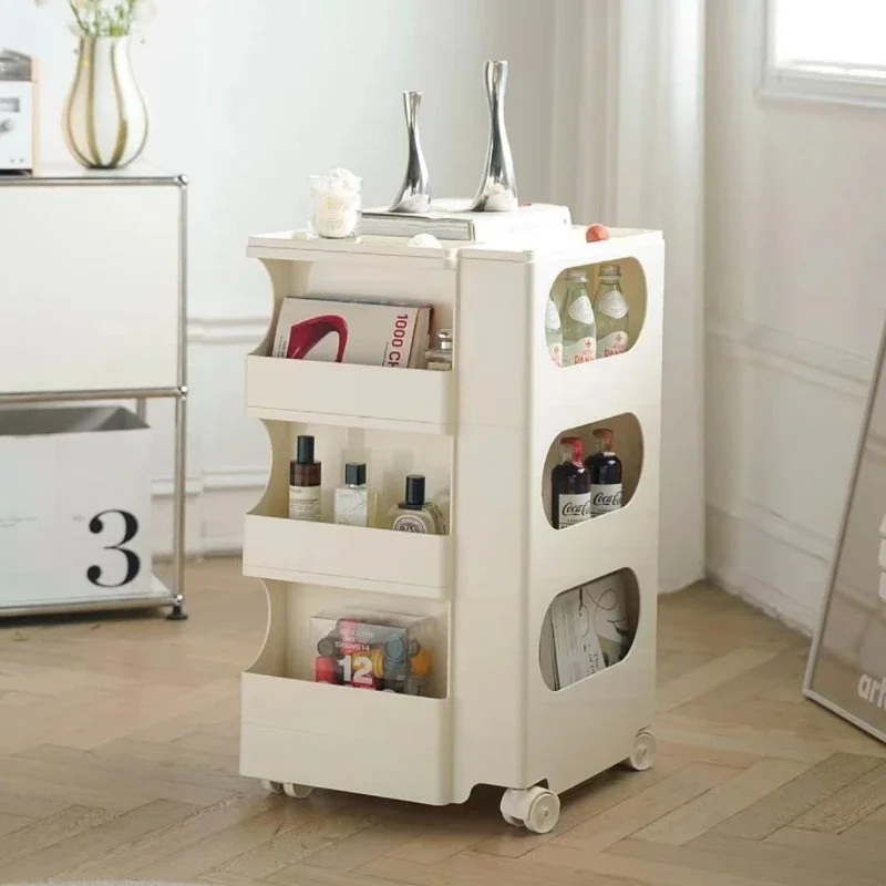 

Creative cart storage cabinet Bedside table Household living room Removable snack locker