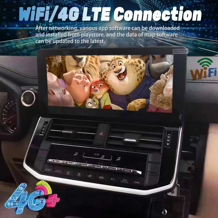 256GB Carplay شاشة سيارة الوسائط المتعددة مشغل فيديو لنظام أندرويد السيارات تويوتا Lc300 2022 لاند كروزر 300 راديو ستيريو نظام تحديد المواقع رئيس وحدة