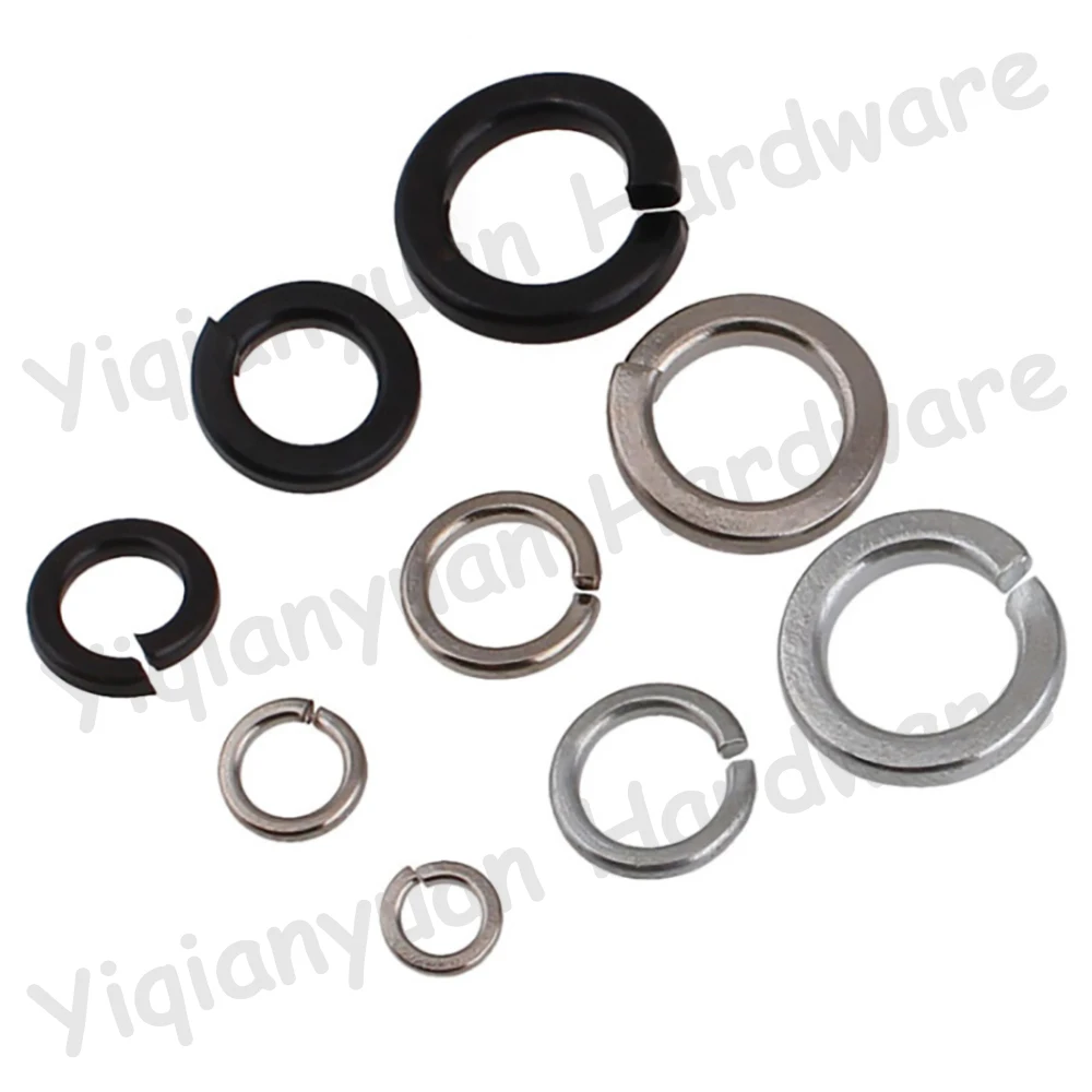 Yiqianyuan M2-M30 DIN127 Podkładka zabezpieczająca sprężynę klasy 8.8 - elastyczne uszczelki ze stali węglowej z czarnym tlenkiem/ocynkowaną/jasno niklowaną
