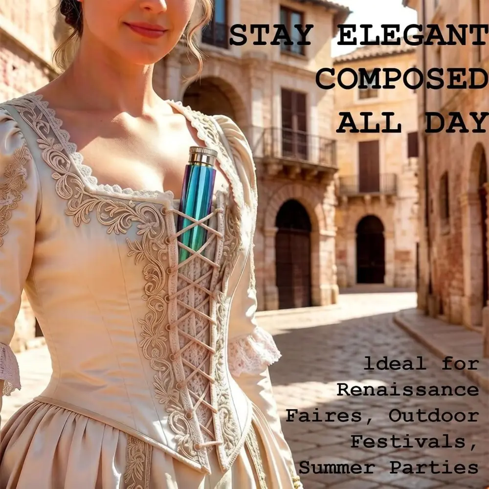 Fashion Portable Corset Cooling Tube Stainless Steel 50ml Corset Metal Tube with Safe Bodice Chiller for Women Special Occasions