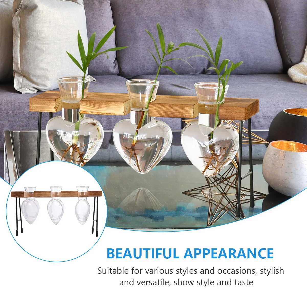 

Artistic Vase Creative Glass Planter Elegant Design for Home Office Hotel Flower Holder Decorative Pot Plants Water Cultivation