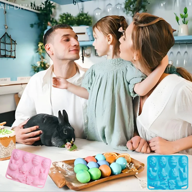 

Easter Silicone Molds For Chocolate, Easter Candy Molds 3D Egg Bunny Carrot Shapes Non Stick Moulds For DIY Chocolate