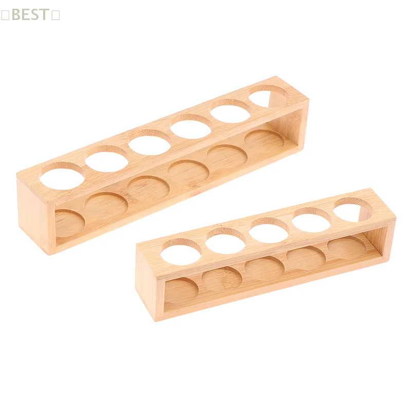 5/6 Holes Wooden Essential Oils Storage Rack Fits 30ml Bottles Tabletop Display Stand For Aromatherapy Bottles Storage