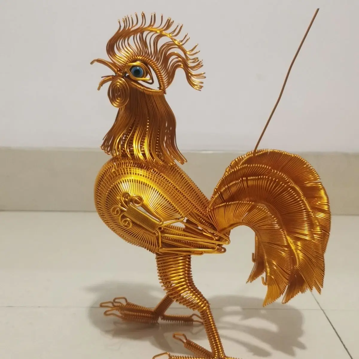 Intangible cultural heritage handicrafts, rooster model, high-end diy aluminum wire weaving, folk traditional handicrafts，30cm