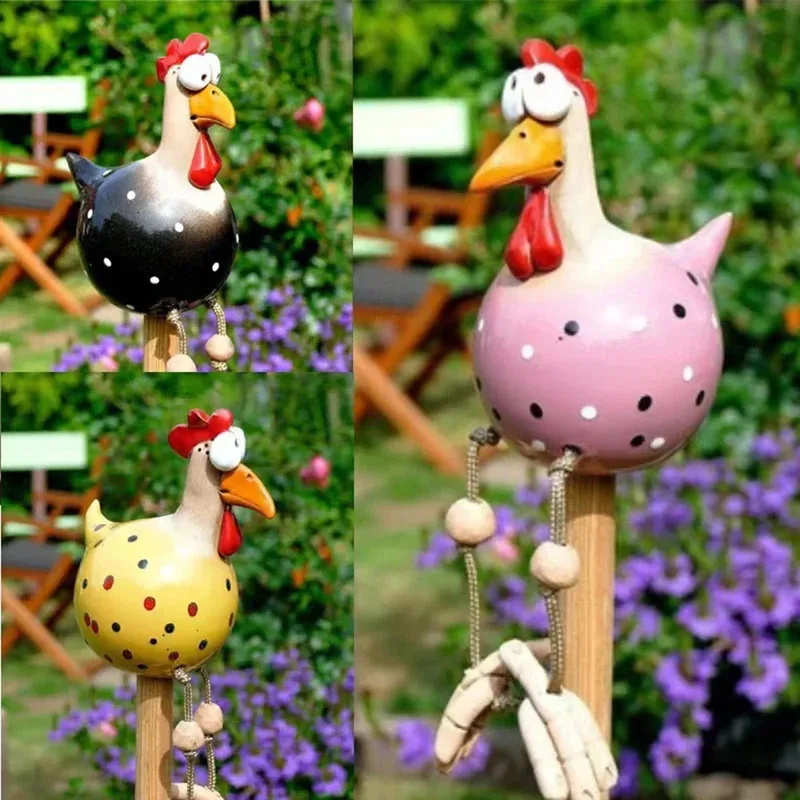 

TOPLIVING Big-eyed Chicken Creative Statue Craft Handicraft Long Feet Creative Sculptures Waterproof Perfect Gifts for Outdoor I