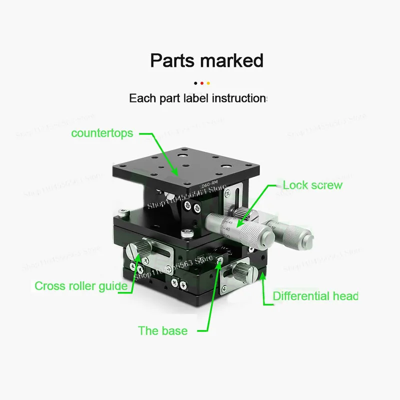 XYZ Axis  Manual Precision Displacement  Platform Fine-Tuning Lifting Workbench Aluminum Alloy Move Sliding Table LGD40  40*40MM