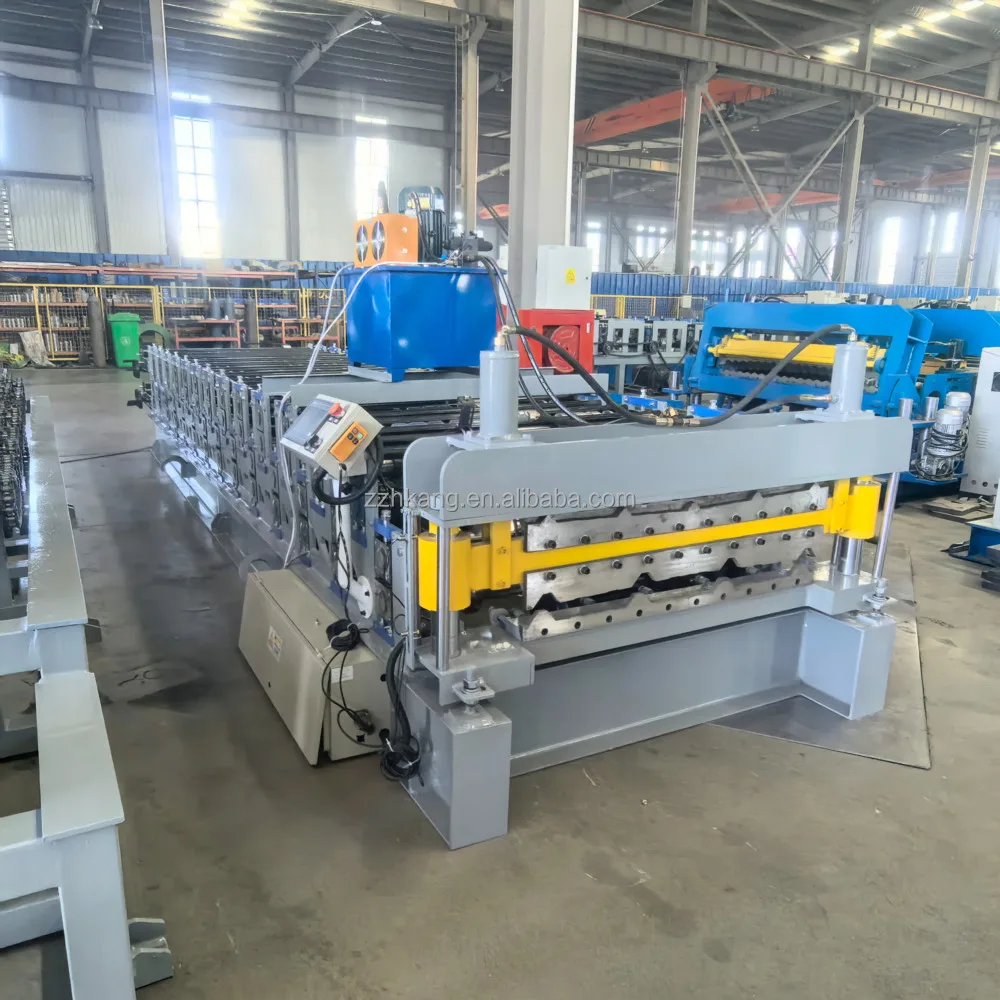 Automatic Full Metal Roofing Roll Forming Machine for Corrugated Trapezoidal Steel Tiles with PLC Control and Motor