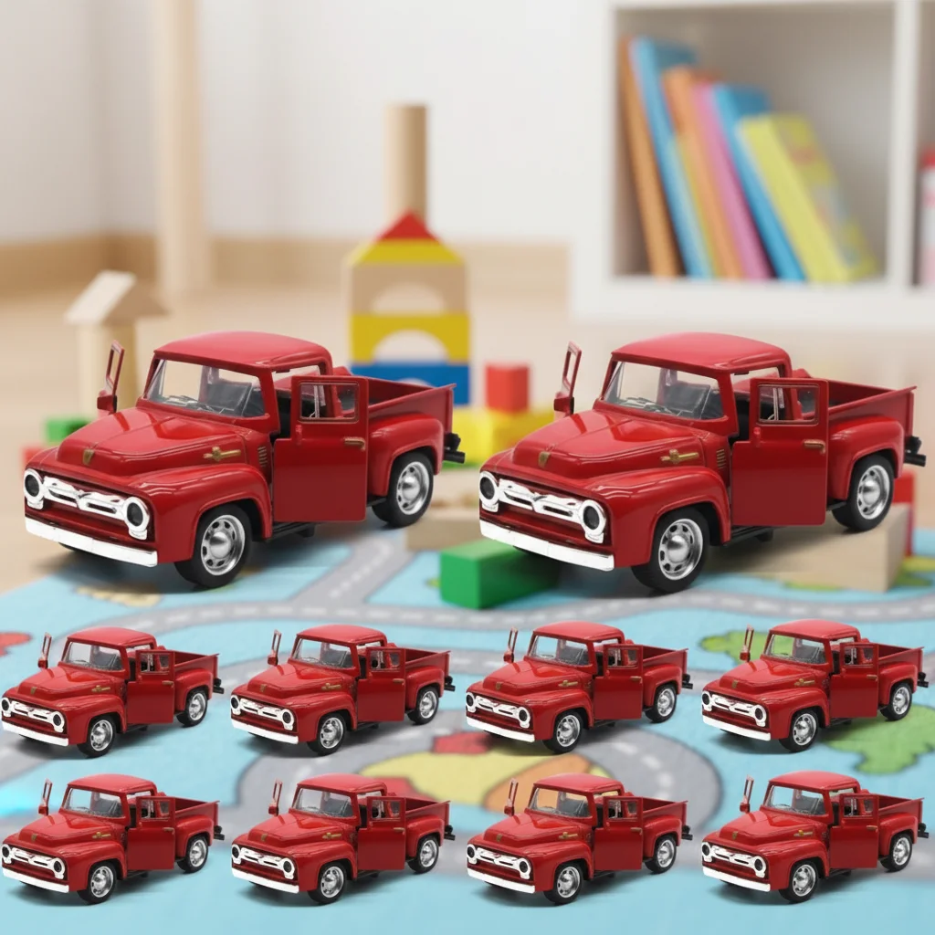 

1/2/3 шт. Масштабная модель пикапа 1:32 из литого металла, красная, ручной работы, из сплава, игрушка-автомобиль, подарок детям на Новый год, украшение для стола и дома