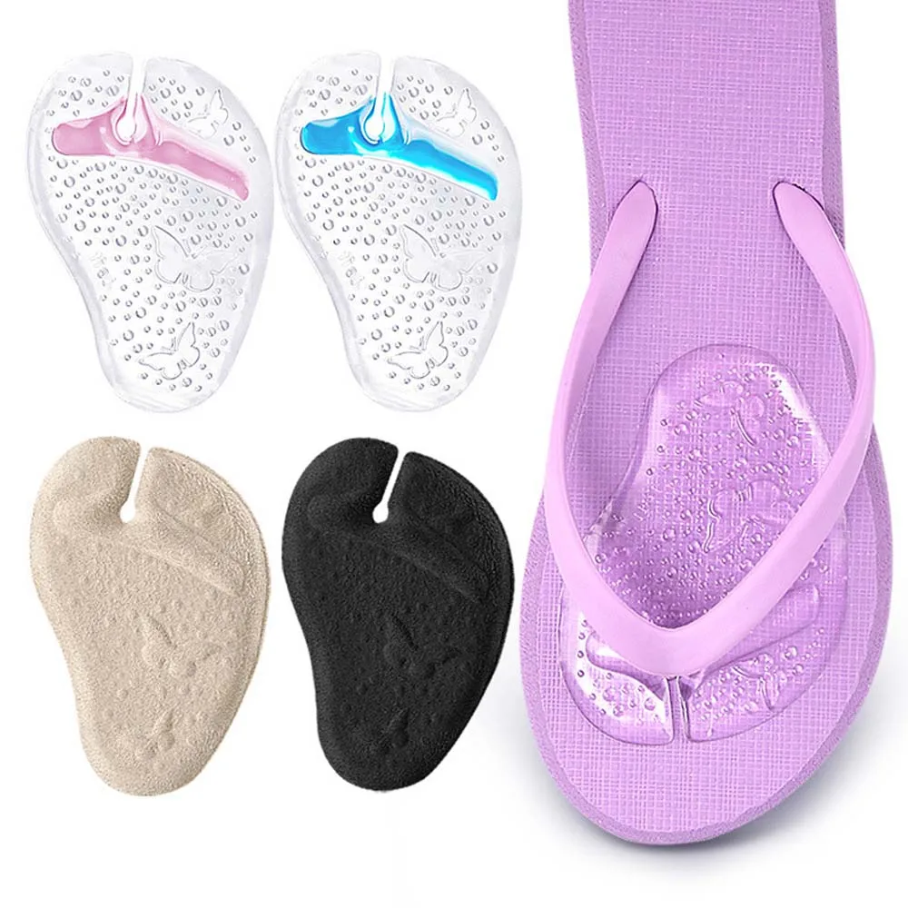 Butterfly Pattern Flip-flops Toe Front Pads Anti-Slip Foot Care Tools Flip-flops Cushion Insoles Support Forefoot