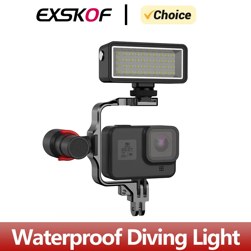 Diving Light Waterproof LED Light Fill Night Light For Gopro Hero 12 11 10 9 8 insta360 X2 X3 DJI Osmo Action Camera Accessories