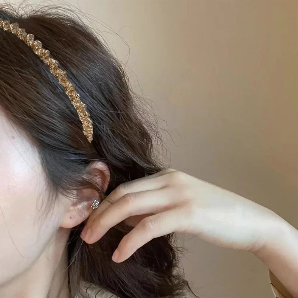 2pc Mode Vintage Kristall Headwear Stirnband Frauen Mädchen Haar Bands Koreanische Haarband für Hochzeit Party Haar Zubehör – Detail 9