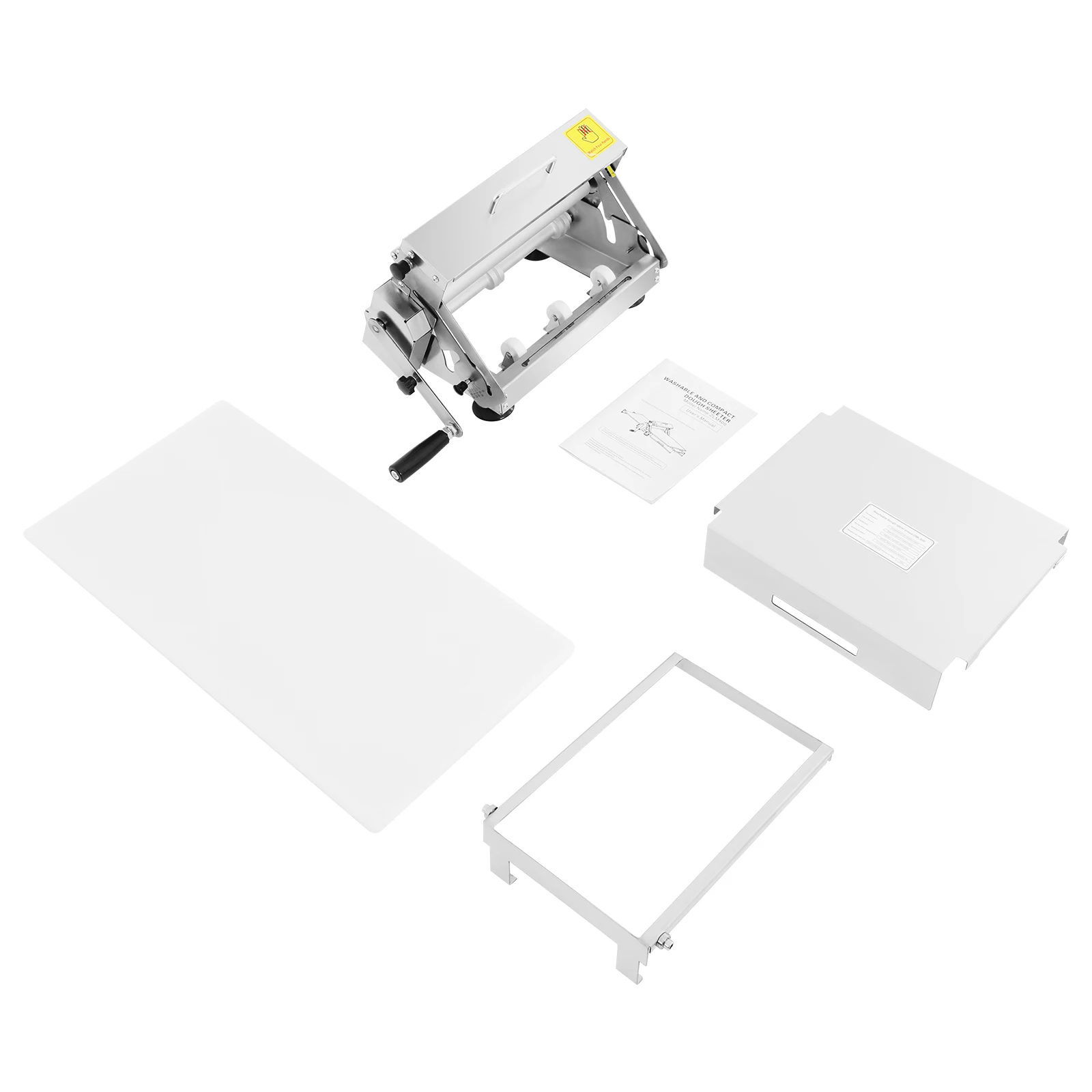 Manual Adjustable Thickness Dough Sheeter, Professional Stainless Steel Pastry Roller for Bakery Restaurant Home Kitchen Use