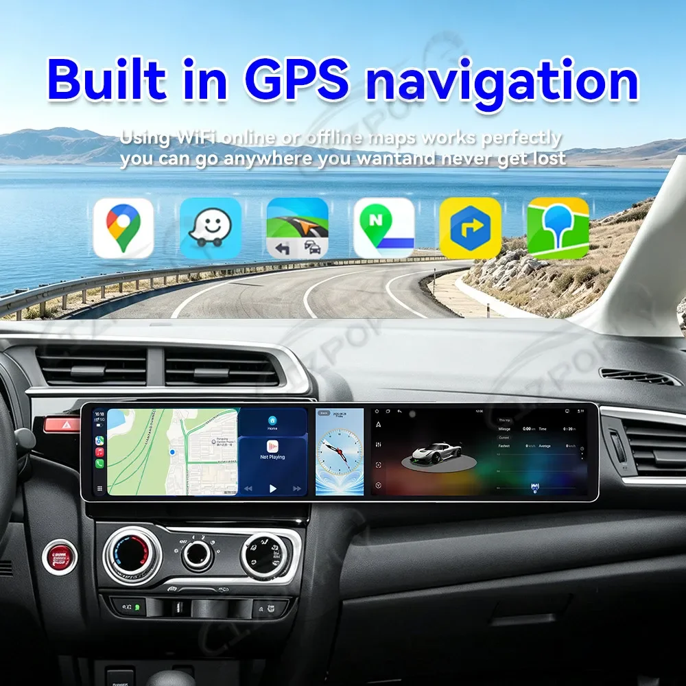 Wireless CarPlay Android Auto GPS Navigation Dual 12.3