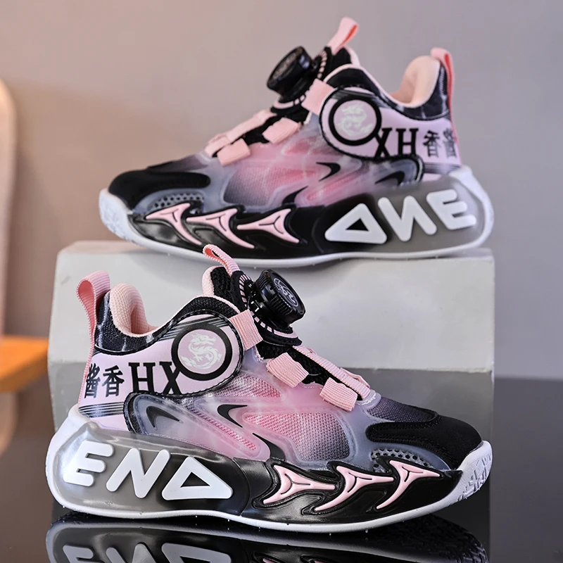 

Childrens Running Shoes Autumn New Boys Mesh Outdoor Basketball Shoes Breathable Anti Slip Stable Fashionable Sports Shoes Kids