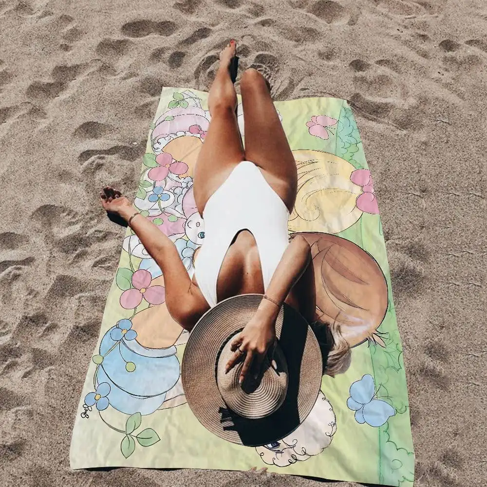Precious Moments Cute Anime Anime Beach Swimming Towel Soft Absorbent Washcloth Children's Gifts for Kids Travel Camping Gym