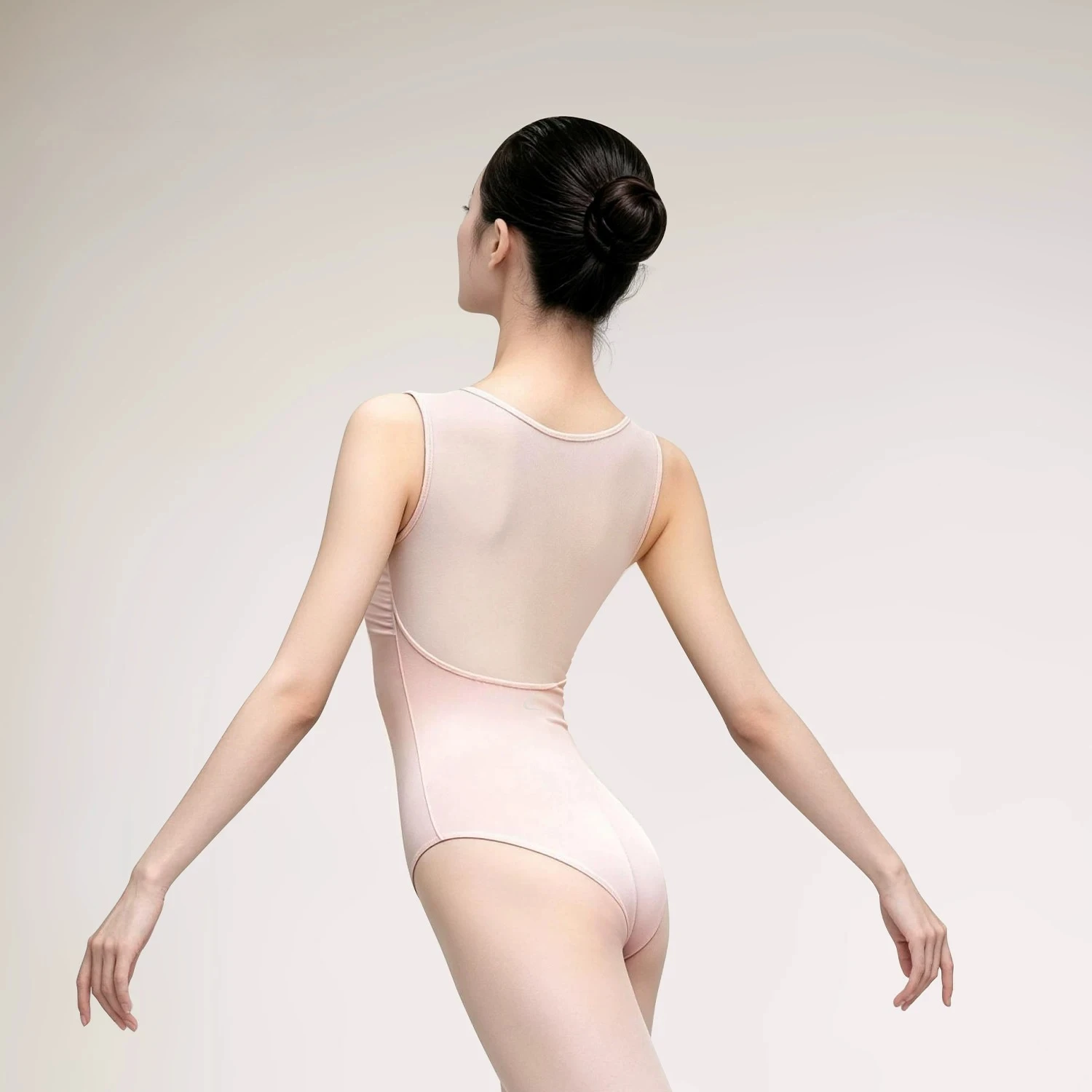 Ballet Bodysuit for Woman Pearlescent Powder Practice Dance Costume Front Back Mesh Patchwork Ballerina Dancewear Women Jumpsuit