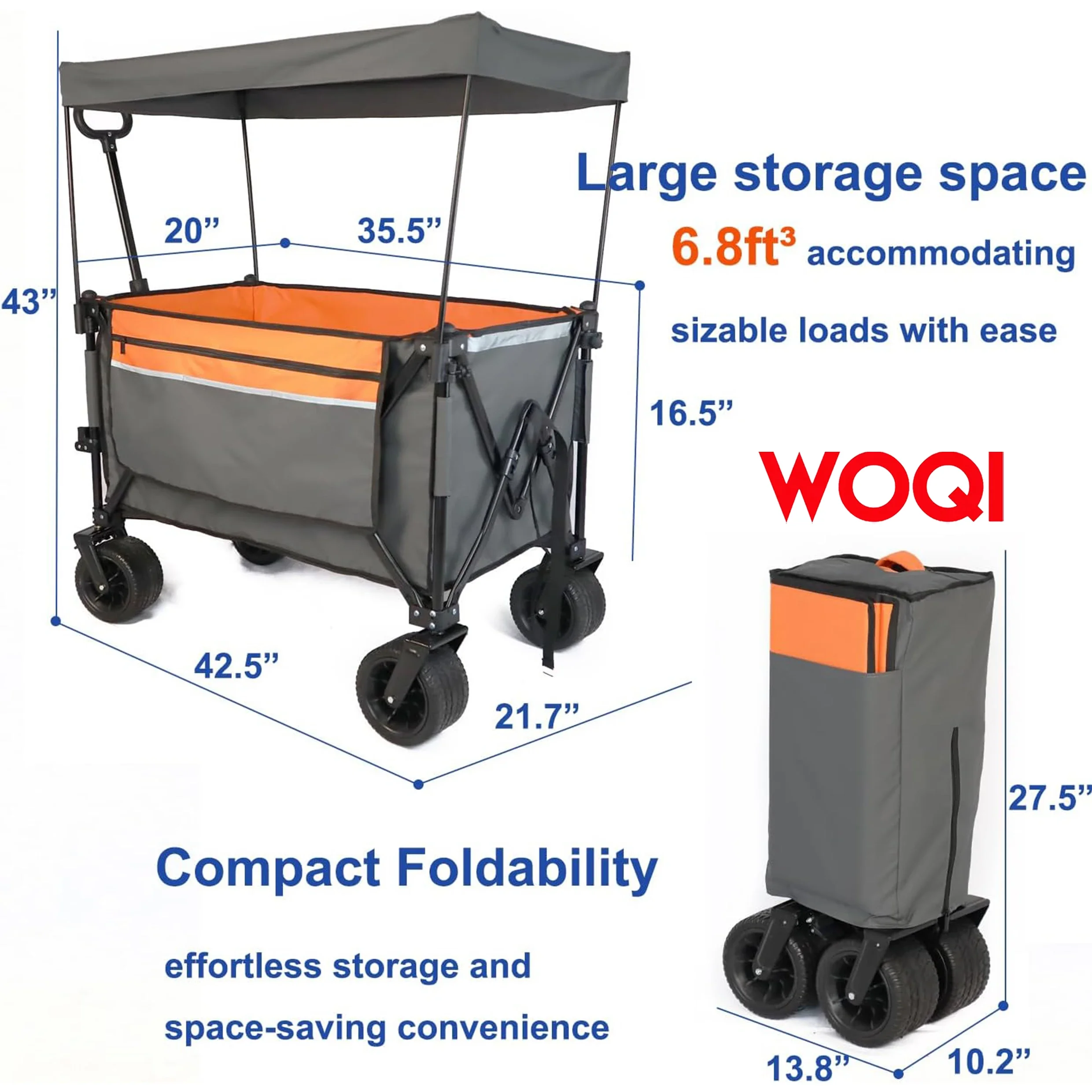 Heavy Folding Vehicle With Roof, Outdoor Multi-purpose Vehicle Garden Vehicle