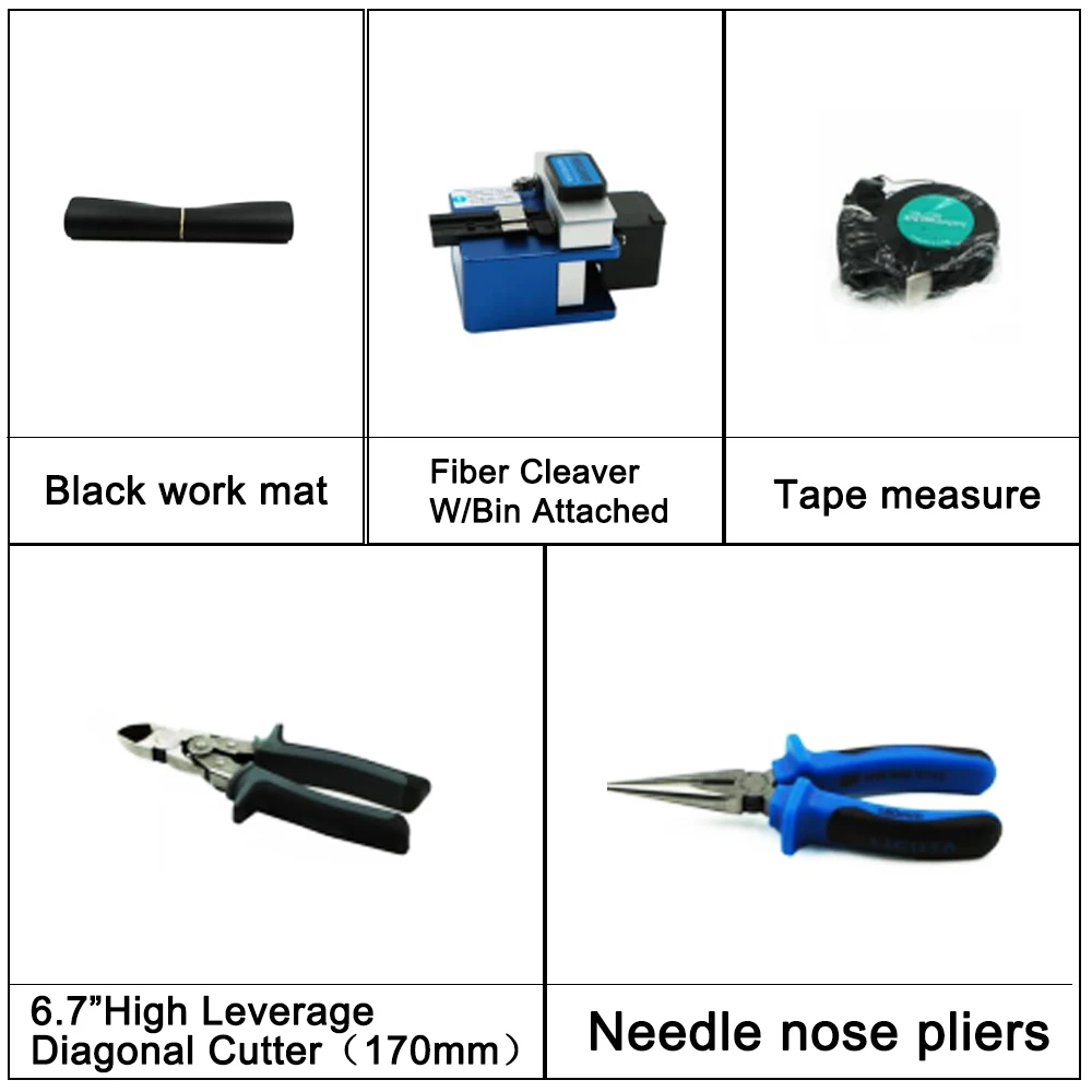 Fibra óptica Fusion Splicing Tool Kit, Kit inclui fibra cabo Jacket, Tampão tubo Stripper e Stripper, FCST210602