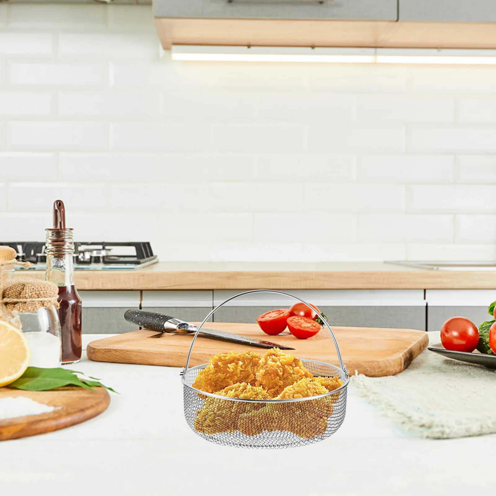 

Deep Fryer Basket French Fries Holder Stainless Steel Chicken Small Frying Chips