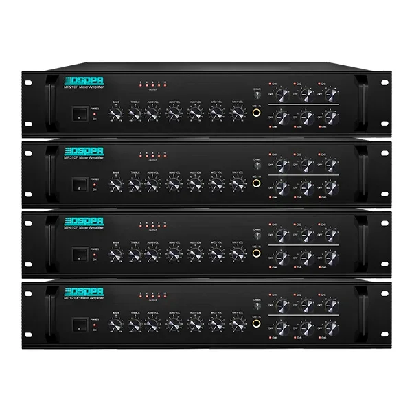 120w 100V 6 Zones Mixing Amplifier Built-in chime Bass Treble Controls Individual Volume Control Mixing Amplifier