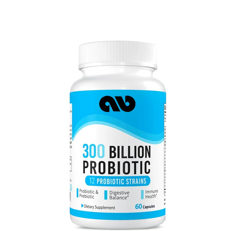 

300 billion colony unit probiotics -12 probiotic strains+3 organic prebiotics, intestinal health bloating -60 capsules