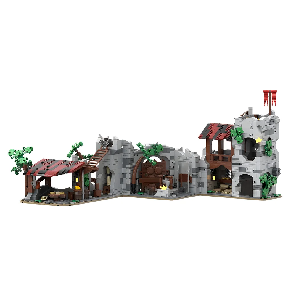 MOC Wolfpacked Dens château blocs de construction modèle château médiéval européen Architecture briques bricolage assemblage jouets enfants bricolage cadeaux
