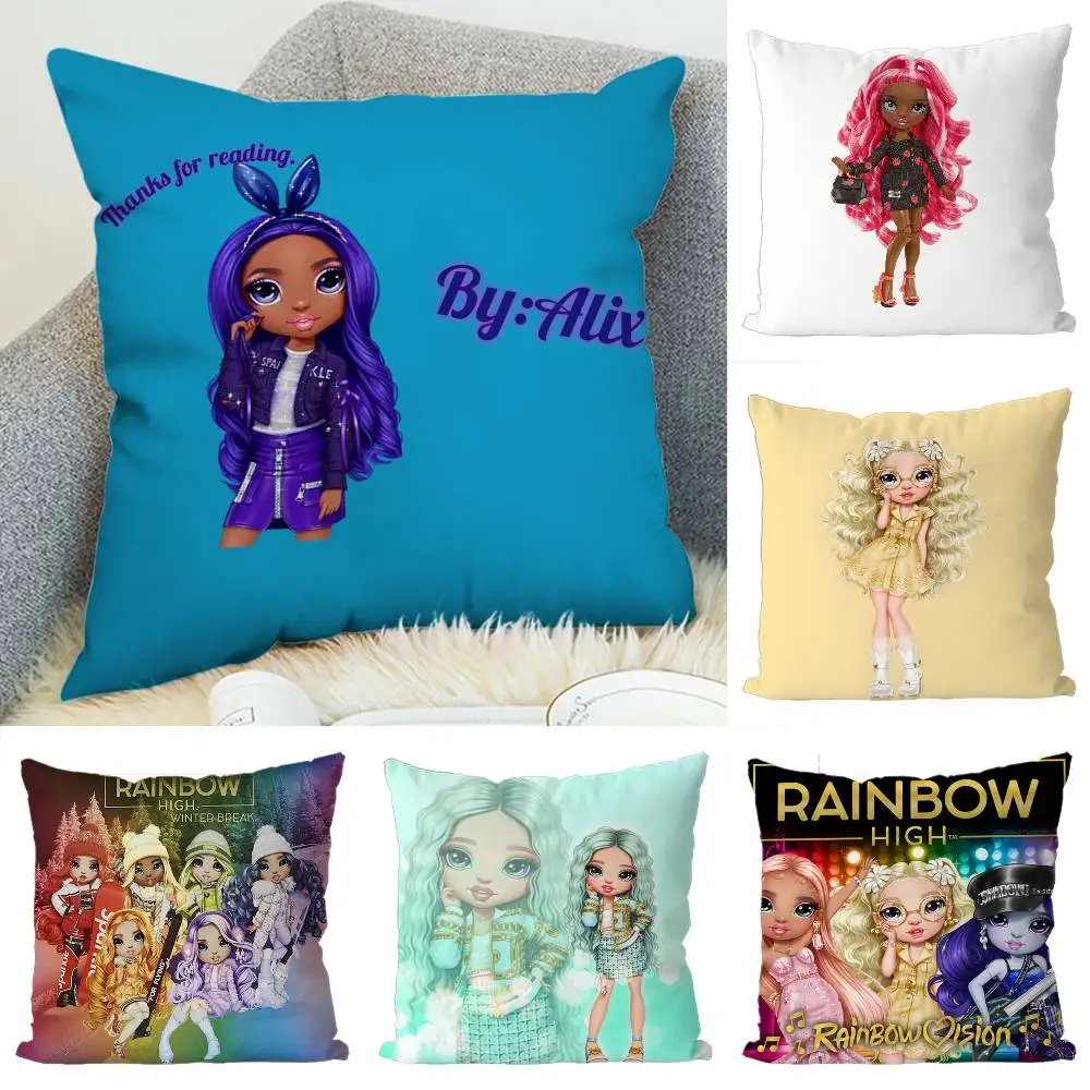 

Rainbow High Pillow Case Luxury Double-sided For Car Pillows 45x45 Cushions Cover Home And Decoration Sofa Pillowcase 50x50