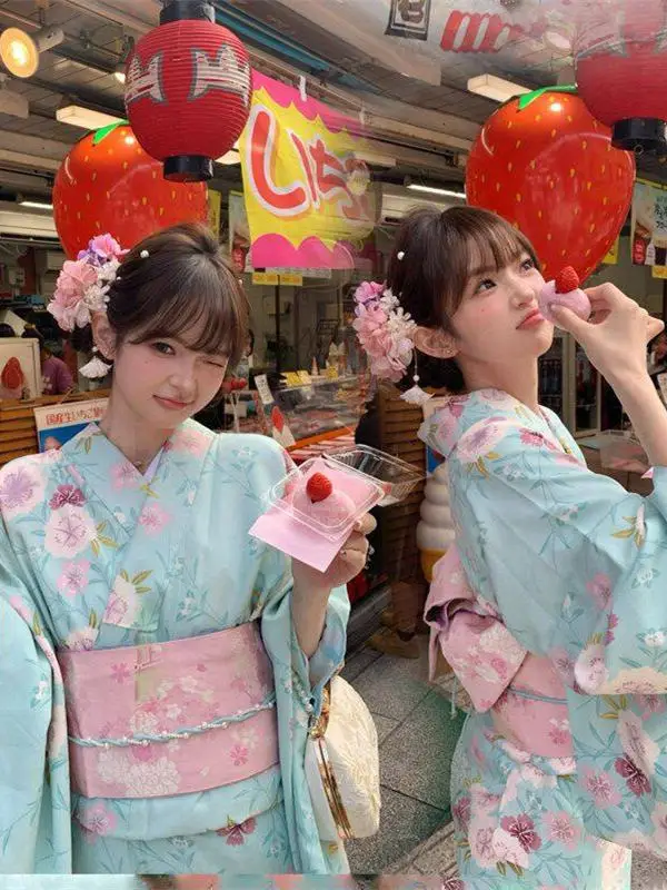 

Traditional Japanese Kimono Photography Costume Girls Yukata Bathrobe Vintage Revamped New Arrival Polyester Fiber