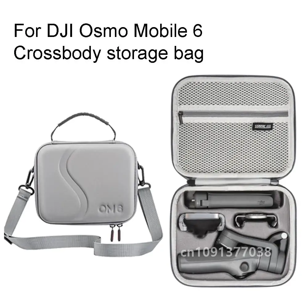 For DJI OM6 Storage Bag Handheld Apsara Stack PU Portable Portable Crossbody Storage Bag for DJI Osmo Mobile 6