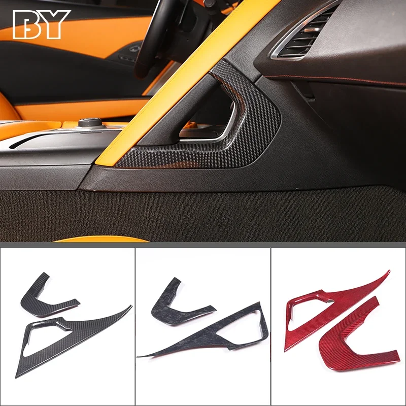 

Real Carbon Fiber For Chevrolet Corvette C7 2014-2019 Car Inner Center Control Handle Decorative Frame Trim Auto Accessories