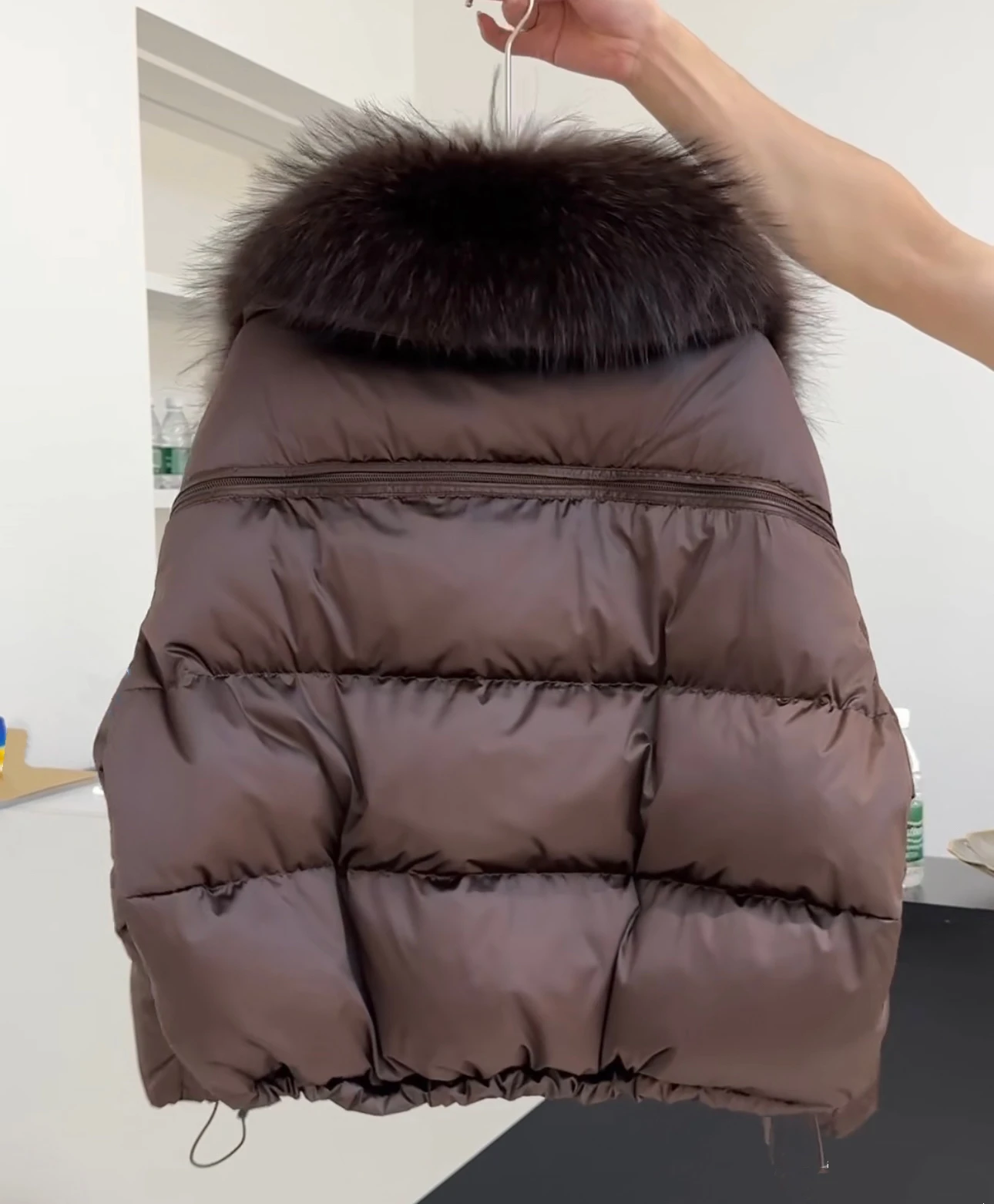 신상 루즈 파카 아우터웨어 대형 천연 모피 칼라 겨울 패딩 재킷 여성 두꺼운 따뜻한 오리털 코트 여성용