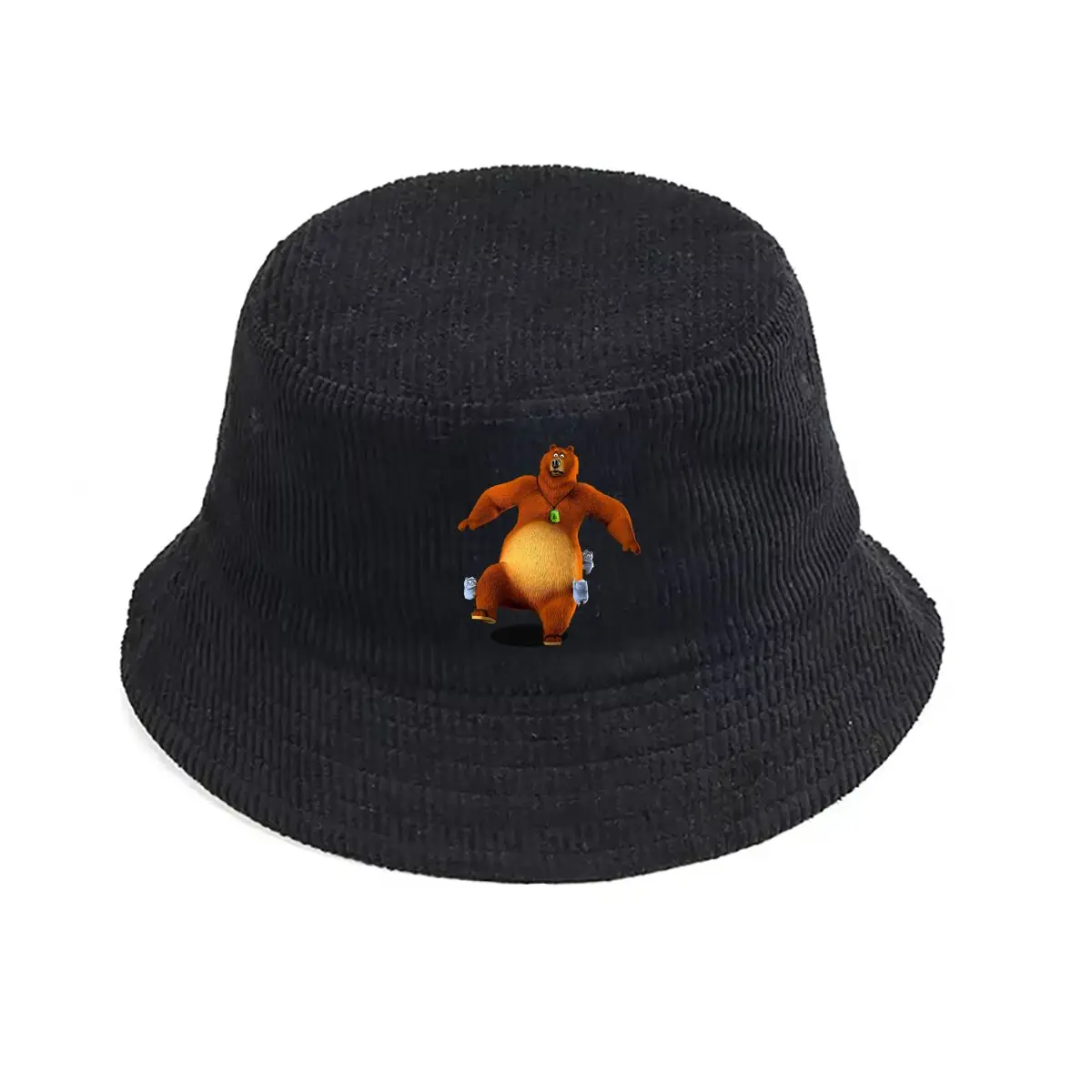 

Cartoon bear in a playful - and - themed design Fisherman Hat Winter Cap