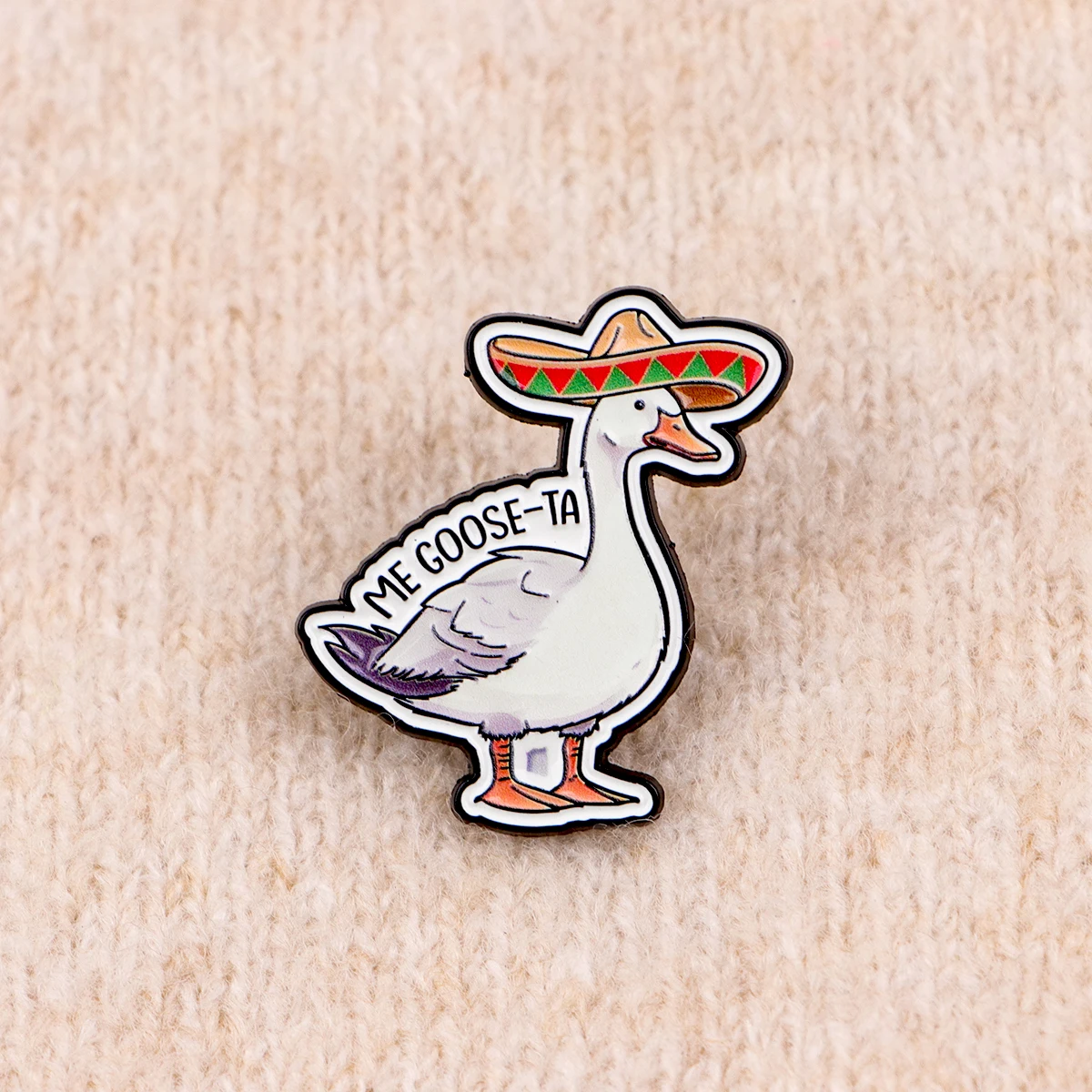 المكسيكي مضحك الإسبانية أوزة المينا دبوس التلبيب دبابيس لحقائب الظهر دبابيس للنساء مجوهرات بأشكال حيوانات اكسسوارات الأصدقاء هدية